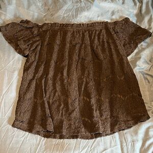 h.i.p. Black Lace Off-Shoulder Blouse